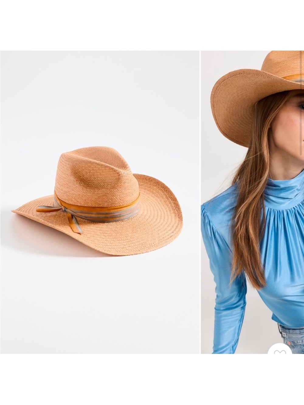 Freya Hyacinth Wide-Brim Straw Hat S/M